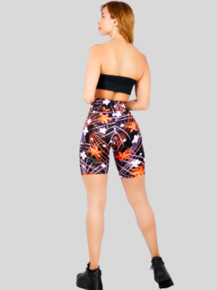 Imagen de SHORT DE MUJER BIKER DEPORTIVO ESTAMPADO DE TALLE ALTO