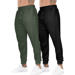 Pack de 2 Jogger Pants Hombre De Felpa Gym Pans Pantalones Cargo Bolsa - tienda en línea