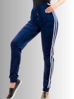 Imagen de Pantalones Deportivos Mujer de terciopelo y cintura alta Pants Dama con cordón