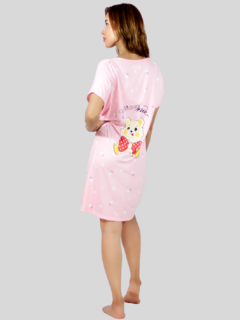 Imagen de Vestido de dormir con estampado Camisón de hombros caídos Sleep Wear Oversized