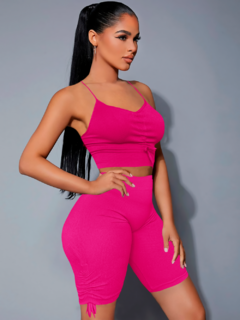 Conjunto Deportiva Mujer Short Y Blusa Stretch Fit Push Up - tienda en línea