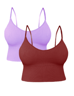 Set De 2 Tops Mujer Deportivo Con Relleno Blusa Croptop - comprar en línea