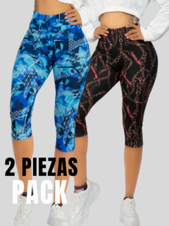 Set 2 Capris de Mujer Stretch de Diseños Estampados Legging corto - comprar en línea