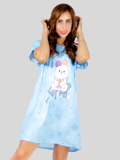 Vestido de dormir con estampado Camisón de hombros caídos Sleep Wear Oversized en internet