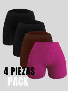Set 4 Boxer Short Mujer Faja Moldeado Calzon Levanta Gluteos Pack 23 UNITALLA