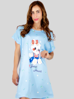 Vestido de dormir con estampado Camisón de hombros caídos Sleep Wear Oversized - comprar en línea