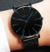 Relógio de Pulso Quartzo Masculino Aço Inoxidável Ultra-fino - Preto -Cinto de Malha- Analógico - Na Caixa. - loja online