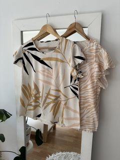 Blusa lino estampada - tienda online