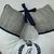Almofada Amamentação Personalizada Tricot Haran Cinza com Azul Marinho - comprar online