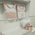 Kit Saquinho Porta Fraldas 2 peças para Meninas Luxo Personalizado Lese Branco com Rose - Bebê Enxovais