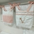 Kit Saquinho Porta Fraldas 2 peças para Meninas Luxo Personalizado Lese Branco com Rose - comprar online