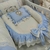 Ninho Redutor Moisés para Bebê Leão Luxo Safari Selva Azul Bebê com Off White