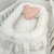 Ninho Redutor Moisés para Bebê Menina Luxo Branco e Rose com Lese Coração
