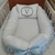 Enxoval Completo Personalizado para Meninos Azul Bebê com Cinza Brasão 11 Peças na internet