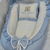 Ninho Redutor Moisés para Bebê Menino Branco com Azul Bebê Ursinho Luxo