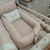 Ninho Redutor Moisés para Bebê Personalizado Rose Nude com Off White Nervura para Meninas - Bebê Enxovais
