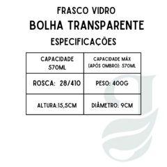 FRASCO VD 570ml R.28/410 BOLHA TRANSP - comprar online