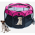 Cercadinho GG Para Pets Cachorros Gatos Dobrável Tenda Casinha Portátil Extra Grande 114cm x 60cm Rosa E Preto
