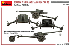 7.5CM PAK 40 EARLY PROD. 1/35 - MiniArt 35394 na internet