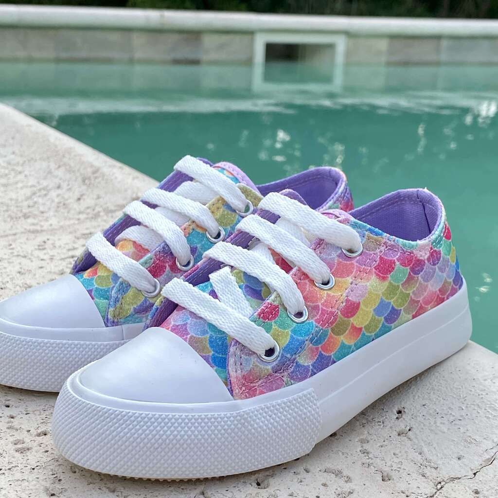 Zapatillas para ni as brillo multicolor Pataletas