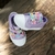 Zapatilla para niña de lona con abrojo y brillo color lila