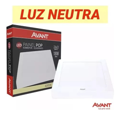 Kit 7 Painel Led 18w 22x22 Quad Branco 4000k Sobrepor Avant