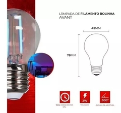 Lâmpadas Retrô Bolinha Filamento Led 2w Azul Biv Avant na internet