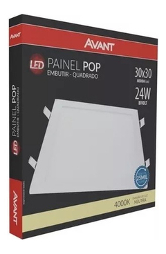 Kit 3 Painel Plafon Led Embutir 24w 4000k 30x30 Biv Avant