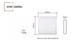 Kit 3 Painel Plafon Led Quad Embutir 45w 62x62 4000k Avant - comprar online