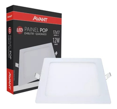 Imagem do Kit 5 Painel Plafon Led Quadrado 12w Embutir 6500k Biv Avant