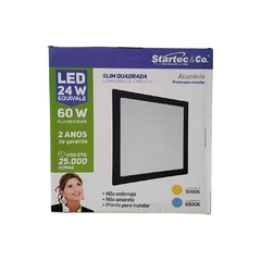 Plafon Painel Led Preto 24w Quadrado 30x30 Branco Fio 6500k Bivolt Startec - comprar online