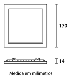 Plafon Painel Led Preto 18w Quadrado 22x22 Branco Fio 6500k Bivolt Startec - Lojas Mundo do Led