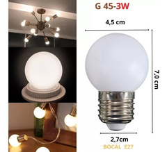 Kit 15 Lampadas Bolinha Led G45 3w 110v Branco Galaxy - loja online