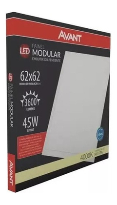 Kit 3 Painel Plafon Led Quad Embutir 45w 62x62 4000k Avant - loja online