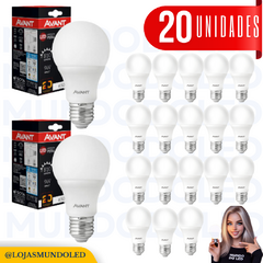 Kit 20 Lâmpadas Bulbo Led Avant 9w E27 6500k Bivolt