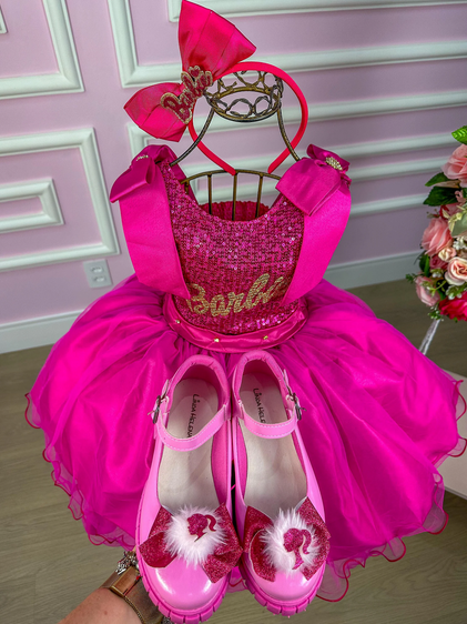 Vestido Temático Barbie Princesa Girls