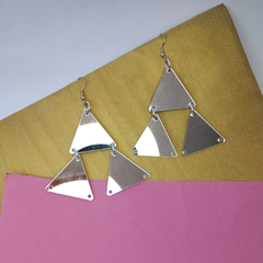 Brinco Triângulos Prata - comprar online