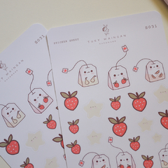 Sheet of 21 kawaii "Tea bags" stickers on internet