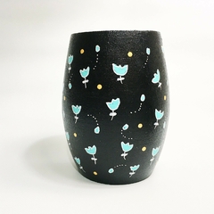 Hand painted matte with black and turquoise bulb - online store