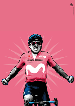 Litografía "Richard Carapaz Giro di Italia 2019" por Greg Illustrateur - comprar online