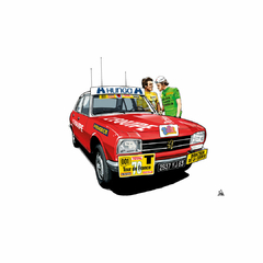 Litografía "Carro Peugeot, Tour de France 78" por Greg Illustrateur - comprar online