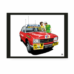 Litografía "Carro Peugeot, Tour de France 78" por Greg Illustrateur en internet