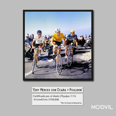 Fotografía del diario L'Équipe "Eddy Merckx con Ocaña y Poulidor"
