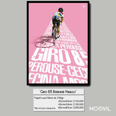 Litografía "Giro 85 Bernard Hinault" por Greg Illustrateur