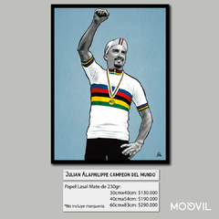 Litografía "Julian Alaphilippe campeon del mundo" por Greg Illustrateur