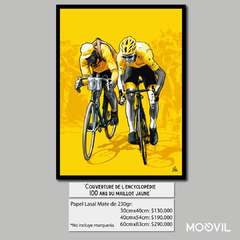 Litografía "Couverture de l'encyclopédie 100 ans du maillot jaune" por Greg Illustrateur