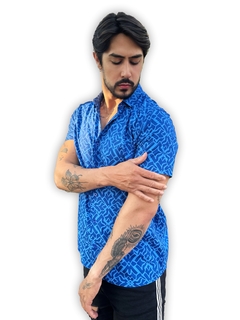 Camisa de Viscose Estampa Exclusiva Mandala Geométrica - Trajano's