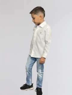 Camisa Manga Longa Infantil com bordado 100% Algodão