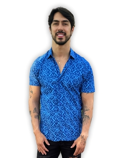 Camisa de Viscose Estampa Exclusiva Mandala Geométrica na internet