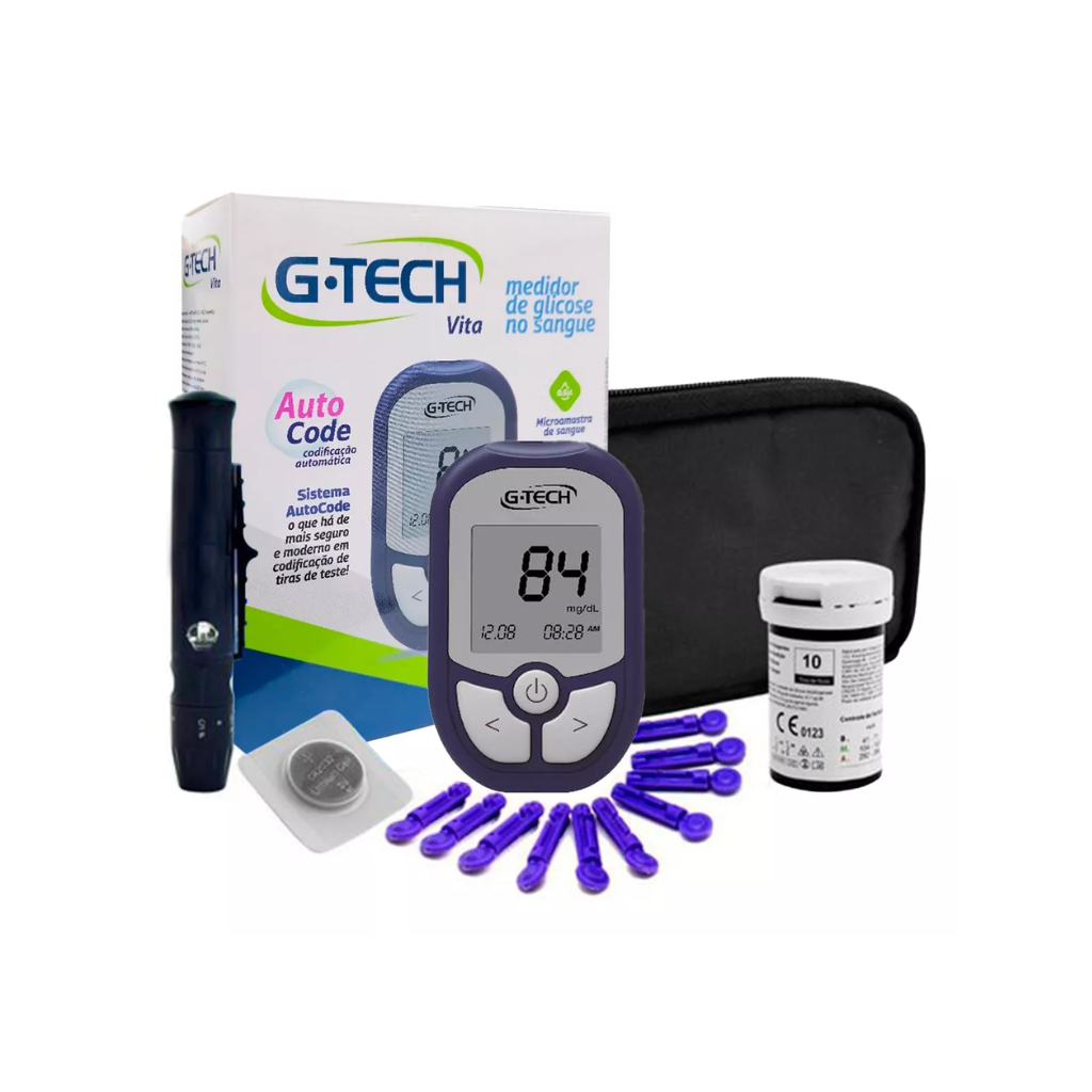Kit Medidor Glicose G-tech Vita: Monitoramento Preciso 